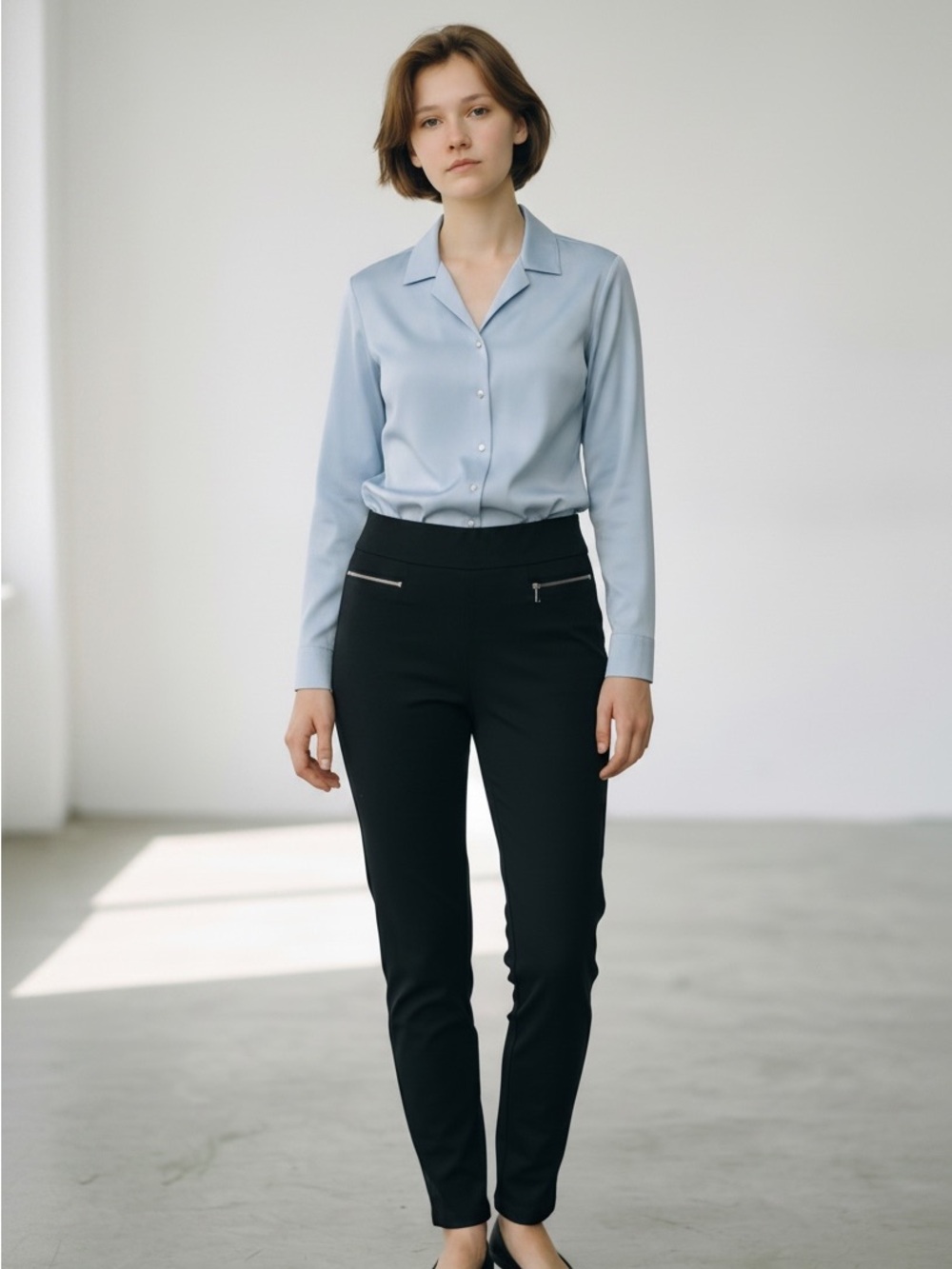 Ann Taylor Black Skinny Zip-Pocket Ponte Pants